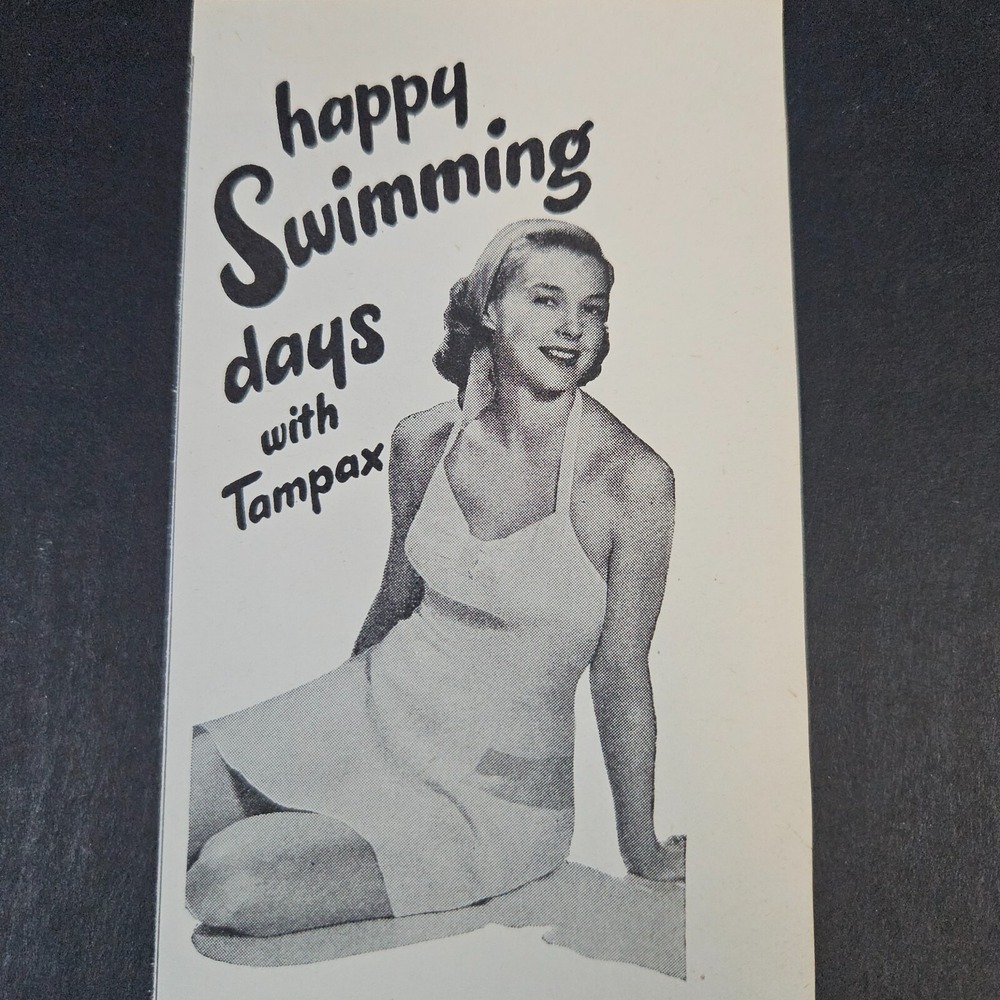 1949 Tampax Vintage Print Ad Happy Swimming‎ Days Palmer MA No Belts Pins Pads